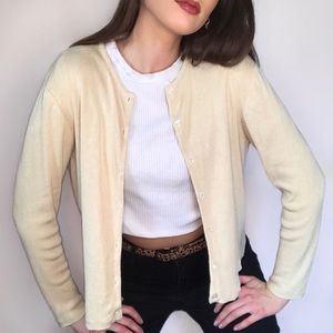 Ralph Lauren Silk Cream Cardigan